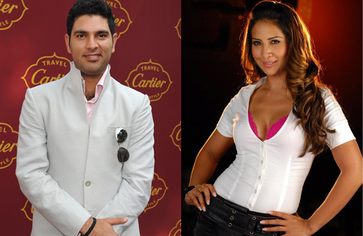 Yuvraj Singh and Kim Sharma